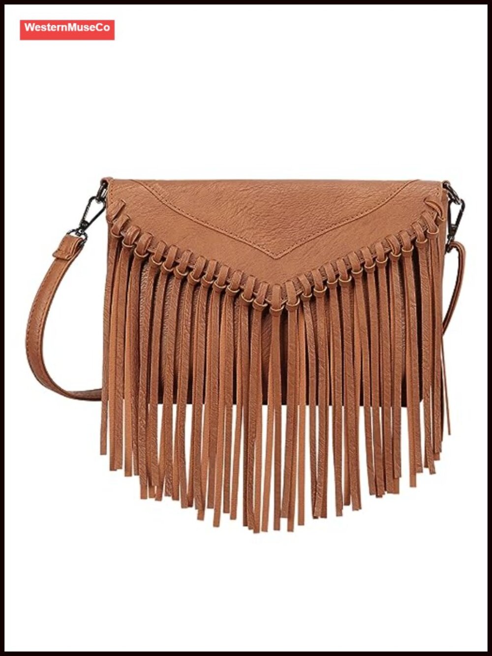 PU Leather Hobo Fringe Crossbody Tassel Purse Envelope Flap Handbag